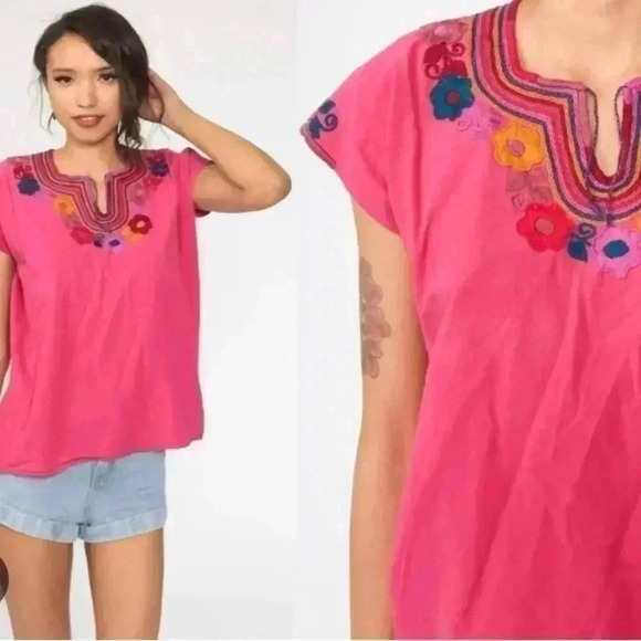 Embroidered Vintage  Mexican Shirt - Picture 5 of 7